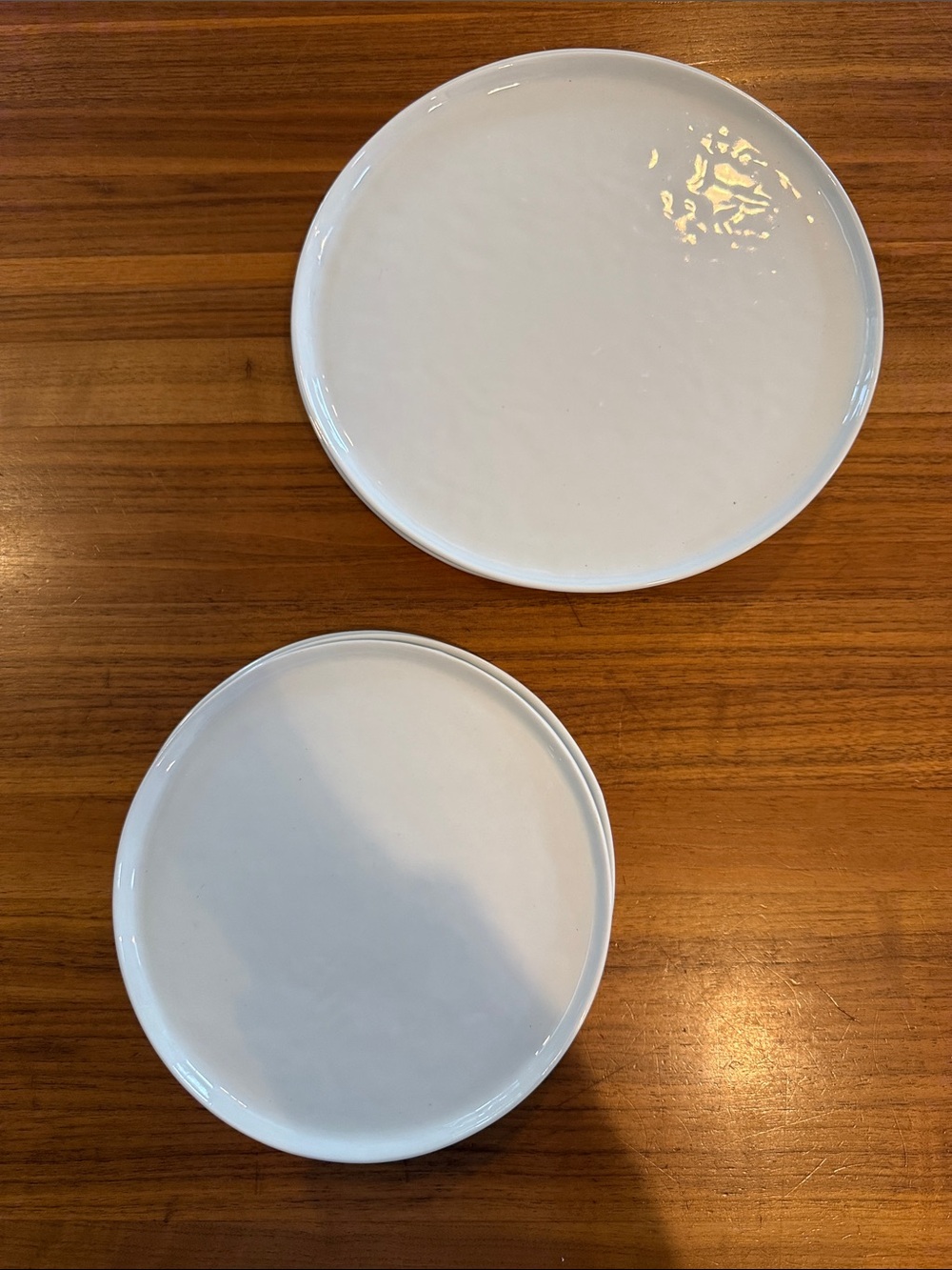 Crate & Barrel Mercer 11" and 9” plate- Set of 3 each  - Hammered Gloss